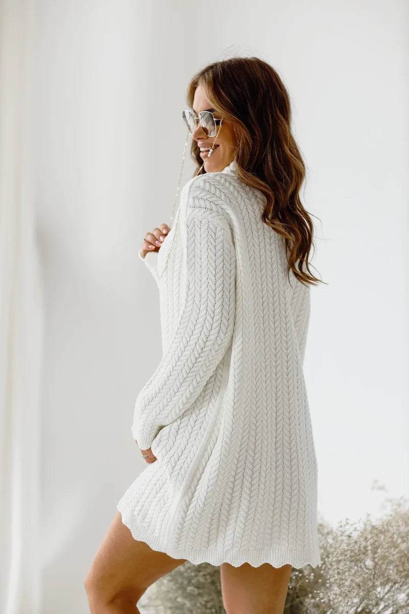 Emma Zigzag Tunic White Dress - Biamonde