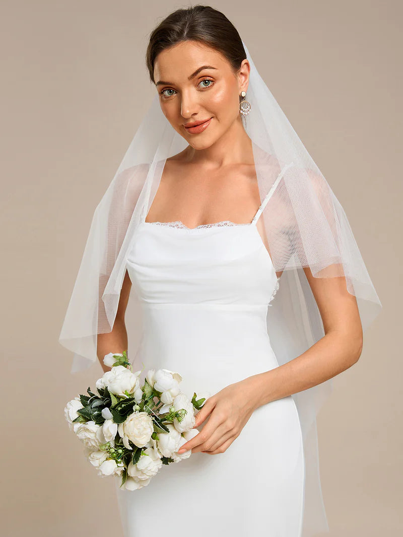 Bodycon Wedding Dress with Square Neckline – Sleeveless, Floor-Length Gown