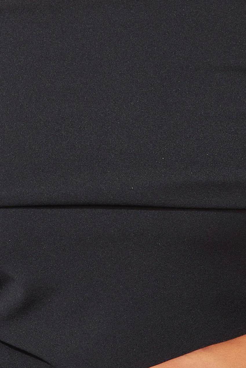 One Shoulder Scuba Midi Black Dress - Biamonde