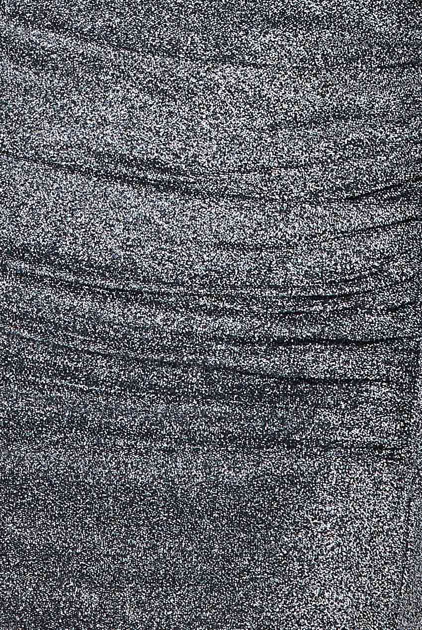 Open Back One Sleeve Lurex Midi Dress - Silver