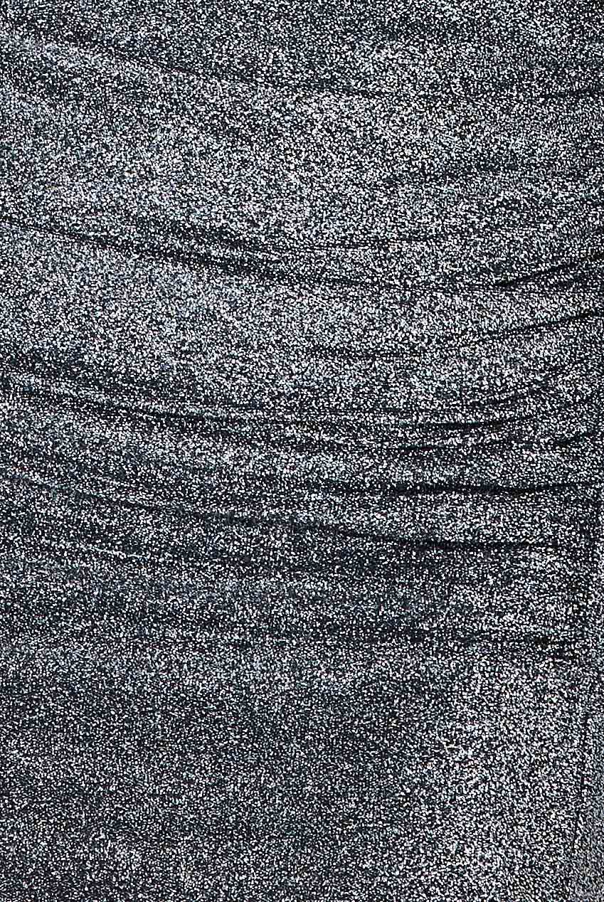 Open Back One Sleeve Lurex Midi Dress - Silver - Biamonde