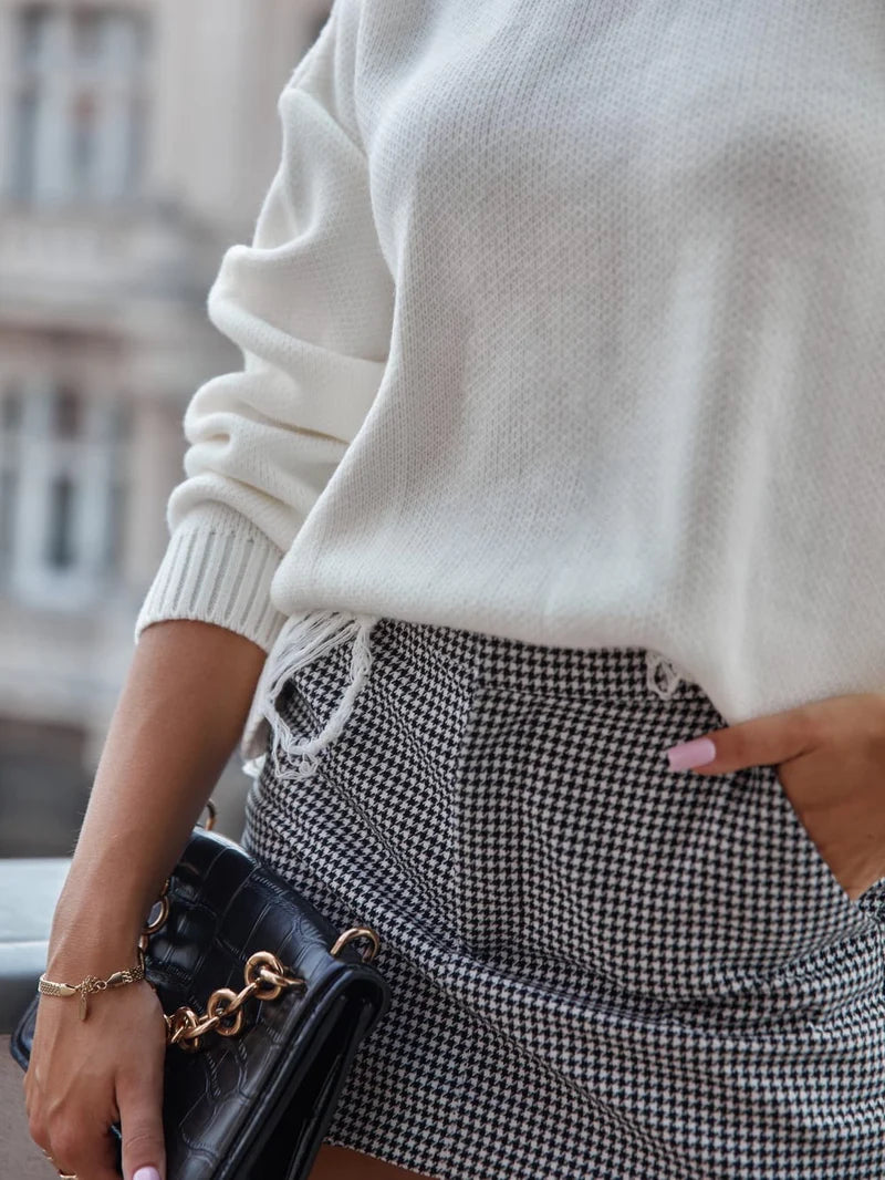 Delilah Torn Cream Sweater