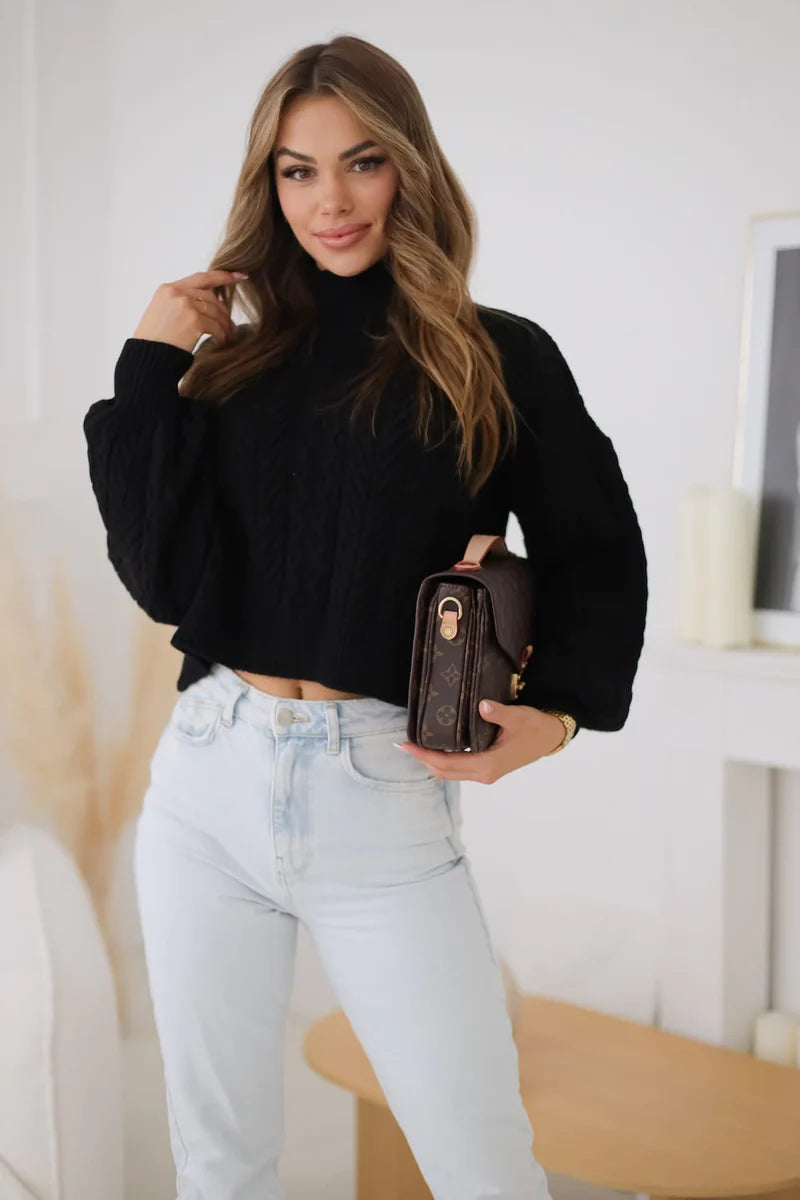 Madison Black Turtleneck Sweater