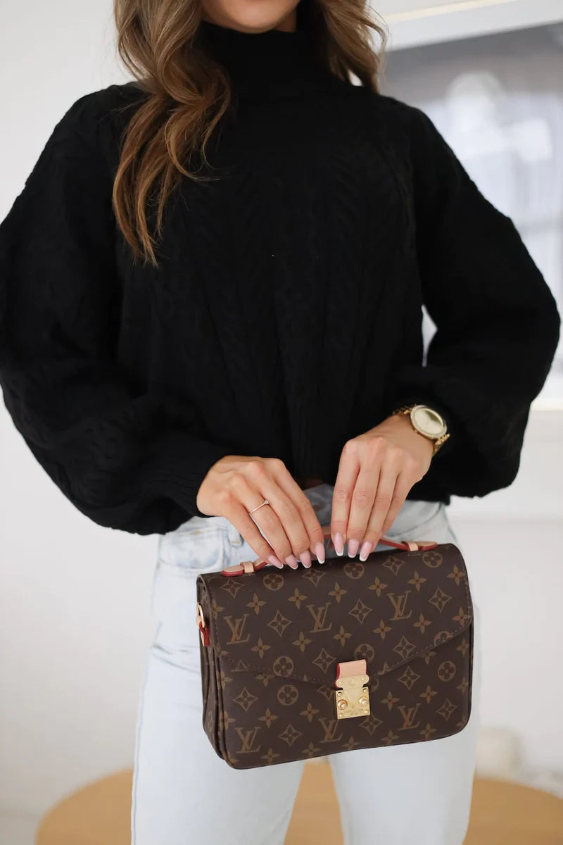 Madison Black Turtleneck Sweater