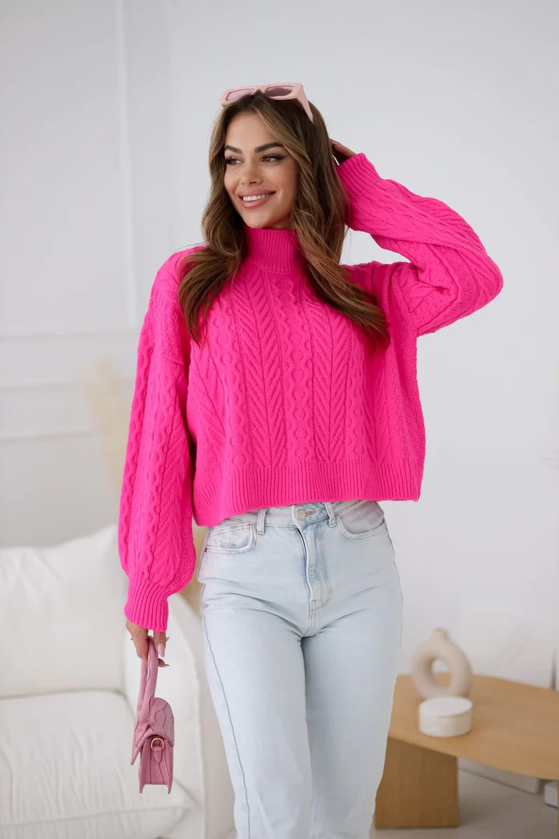 Madison Pink Turtleneck Sweater