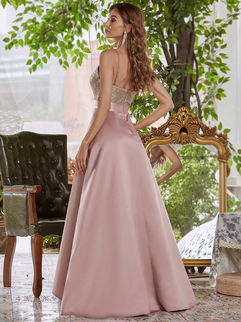 Orhid Women's sexy backless prom dress with glittery fabric – perfect for special occasions