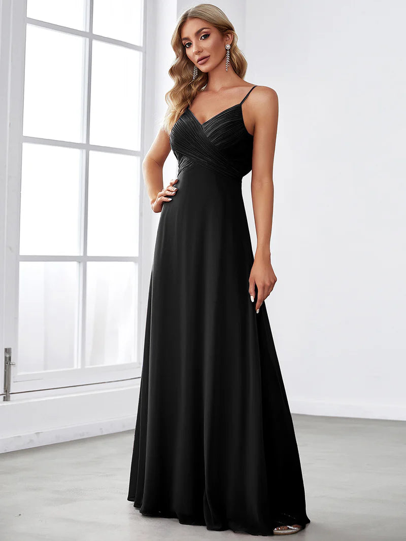 Sleeveless A-Line Evening Dress – Elegant Formal Gown for Special Occasions