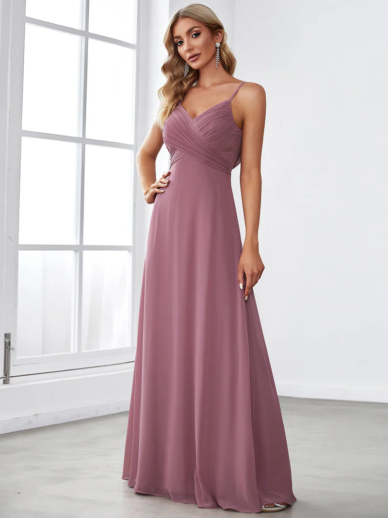Sleeveless A-Line Evening Dress – Elegant Formal Gown for Special Occasions