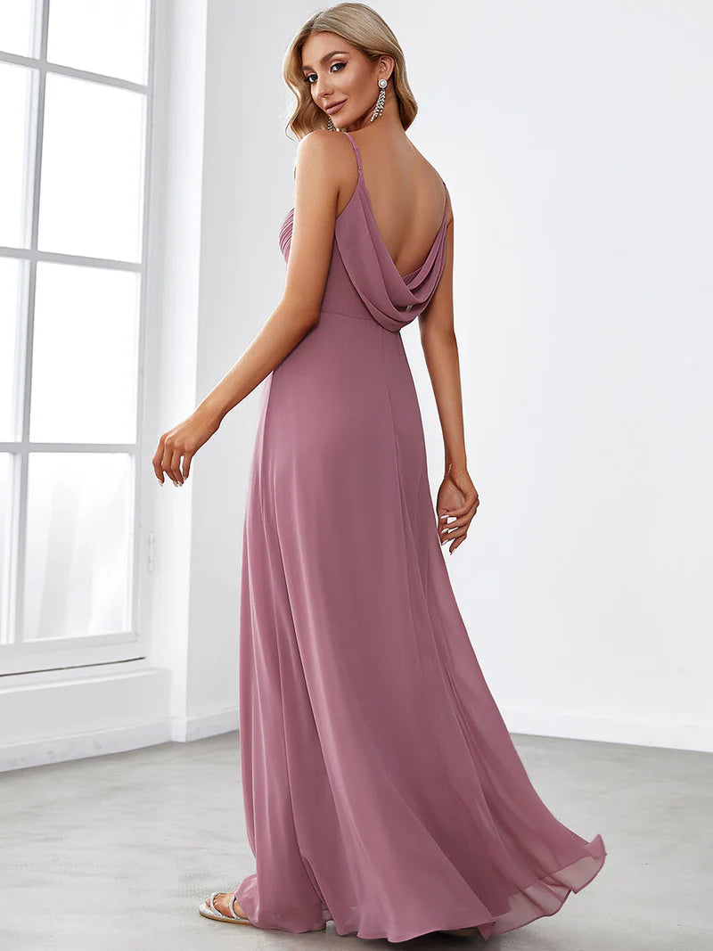 Sleeveless A-Line Evening Dress – Elegant Formal Gown for Special Occasions