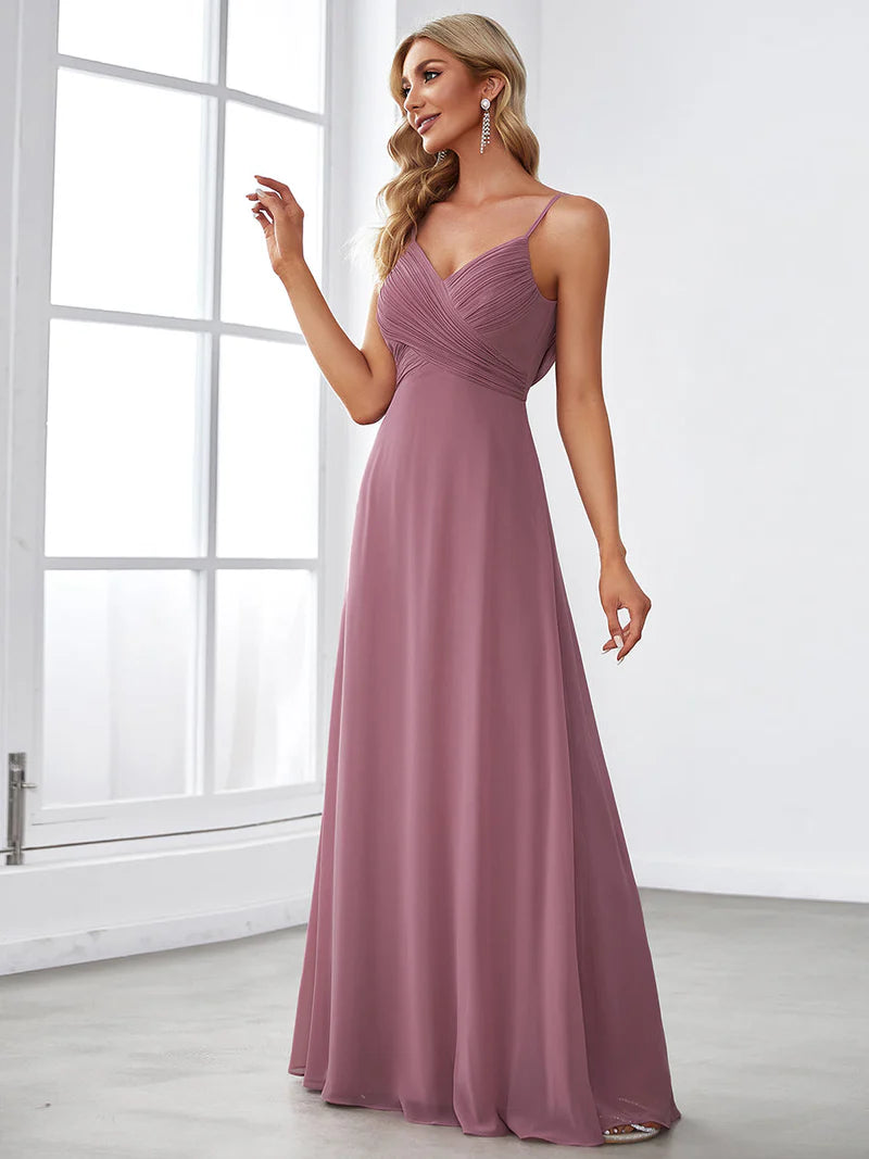 Sleeveless A-Line Evening Dress – Elegant Formal Gown for Special Occasions
