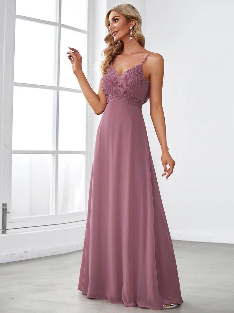 Sleeveless A-Line Evening Dress – Elegant Formal Gown for Special Occasions - Biamonde