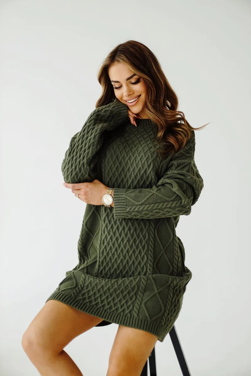 Joanna Khaki Sweater Tunic