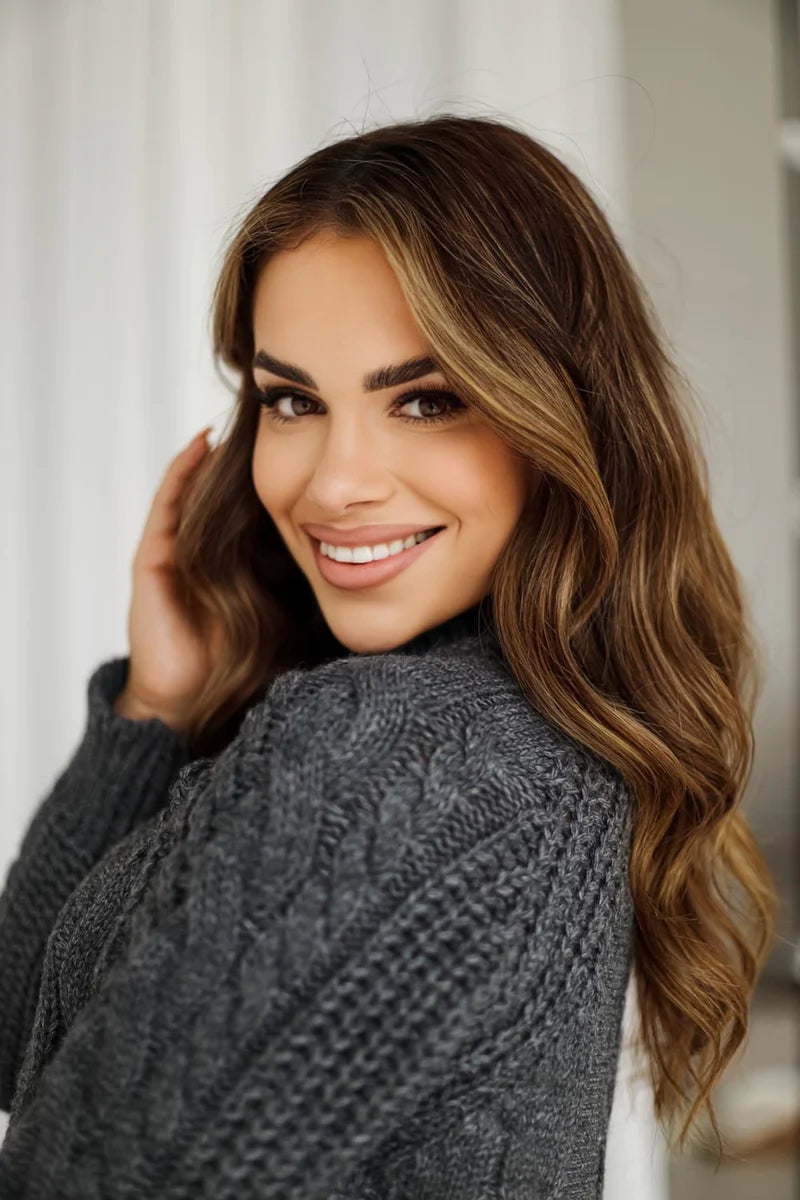 Ewa Gray Braided Sweater