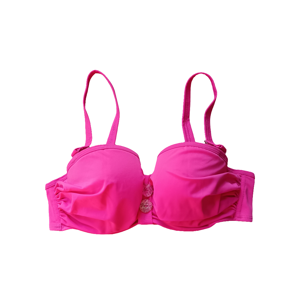 Curvy Kate Pink Luau Love Bikini Top Underwired Bandeau Multiway Strapless