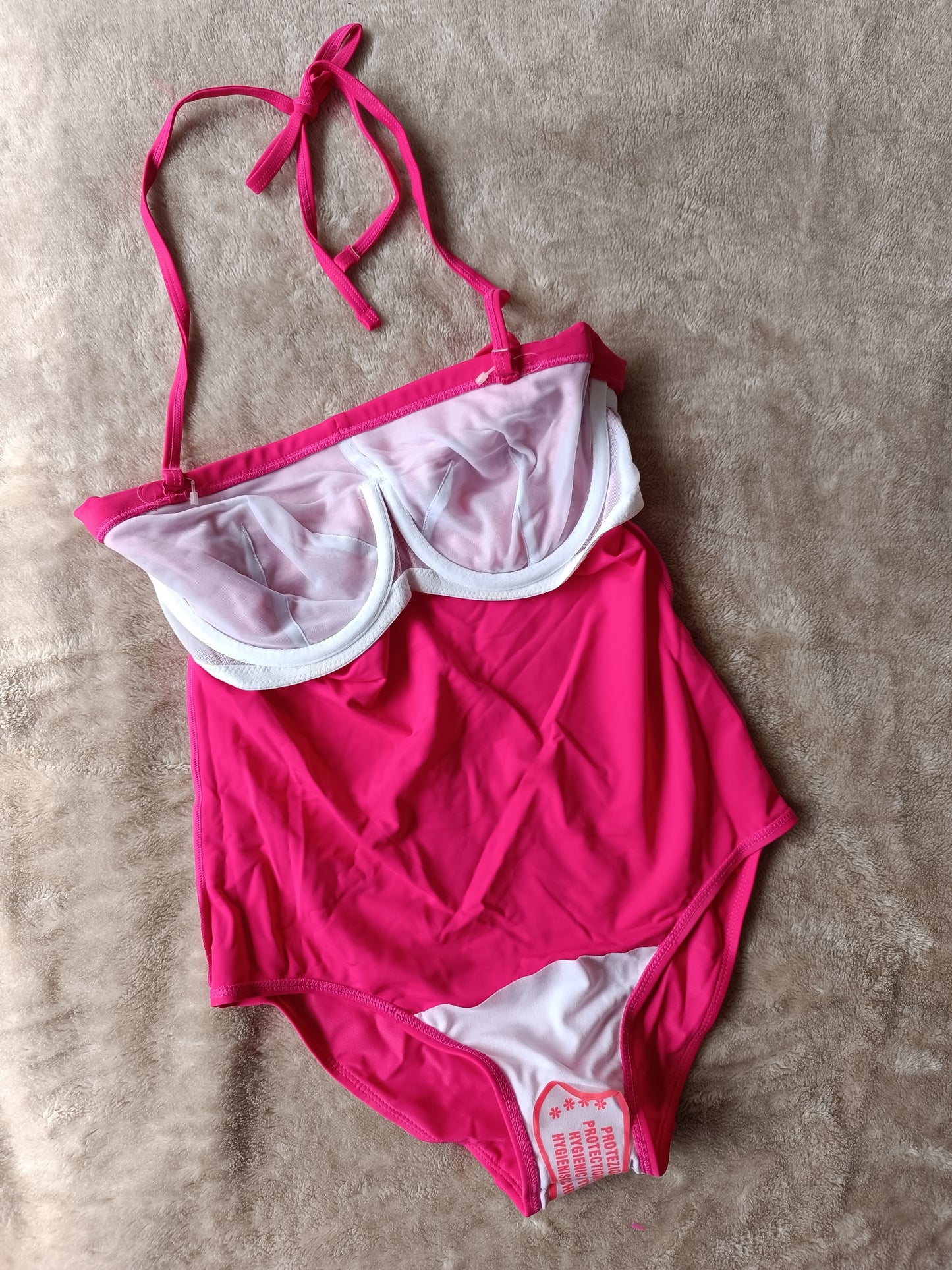 Cleo by Panache Dolly underwire bandeau swimsuit in strawberry red, strapless swimwear for fuller bust