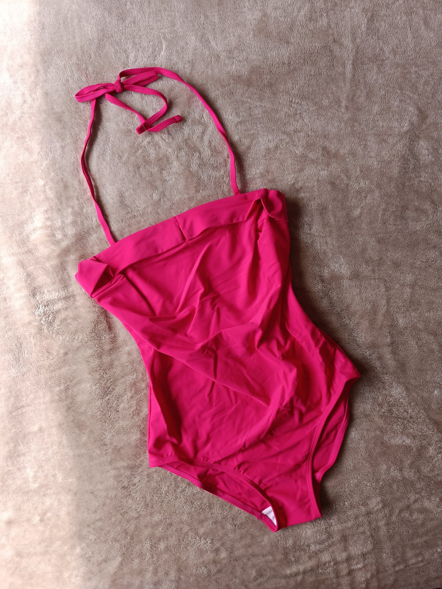 Cleo by Panache Dolly underwire bandeau swimsuit in strawberry red, strapless swimwear for fuller bust