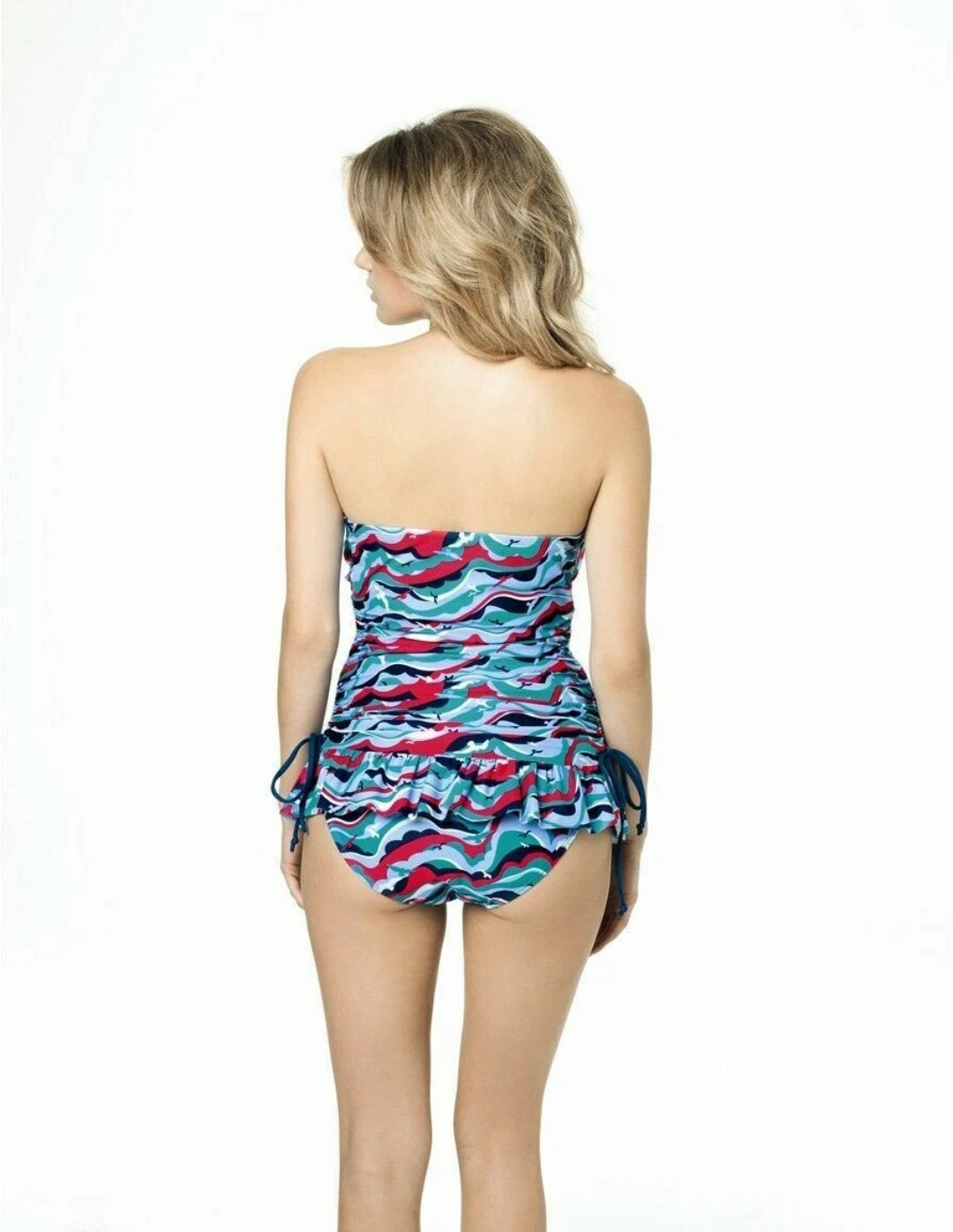 Cleo by Panache Tilly tankini top with bird print, supportive swimwear for fuller busts