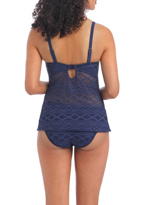Freya Women’s Sundance Underwired Padded Tankini Top – Cobalt Blue Crochet-Inspired Swimwear - Biamonde