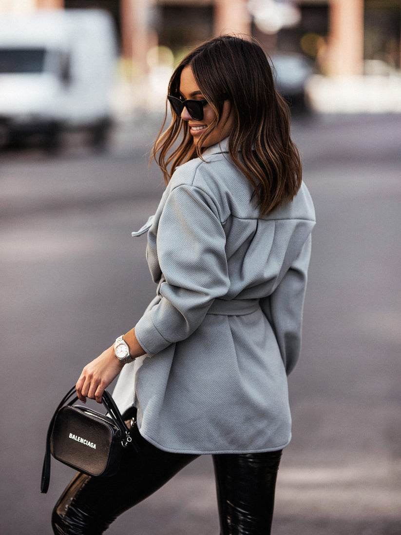 Gray Shirt Jacket – Versatile Lightweight Overshirt for Everyday Layering - Biamonde