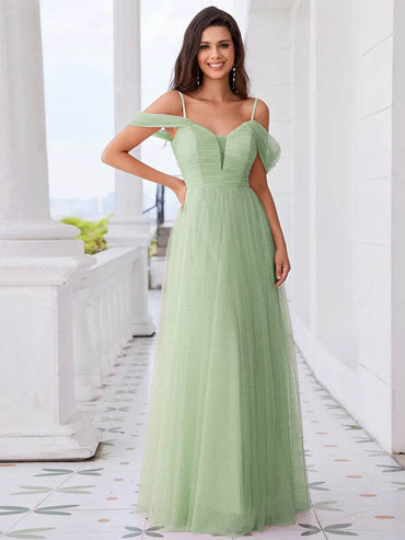 Elegant Tulle Bridesmaid Dress with Sweetheart Neckline - Biamonde