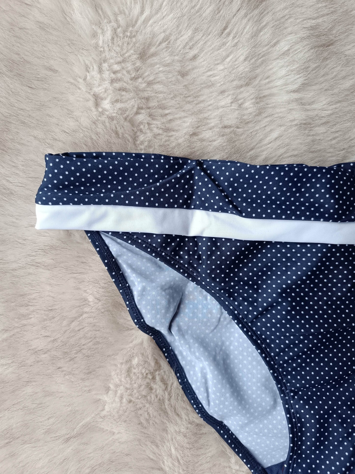 Panache Britt Fold Bikini Pant Navy Spot - Biamonde