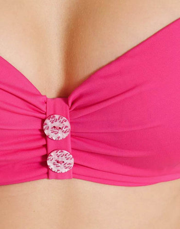 Curvy Kate Pink Luau Love Bikini Top Underwired Bandeau Multiway Strapless - Biamonde