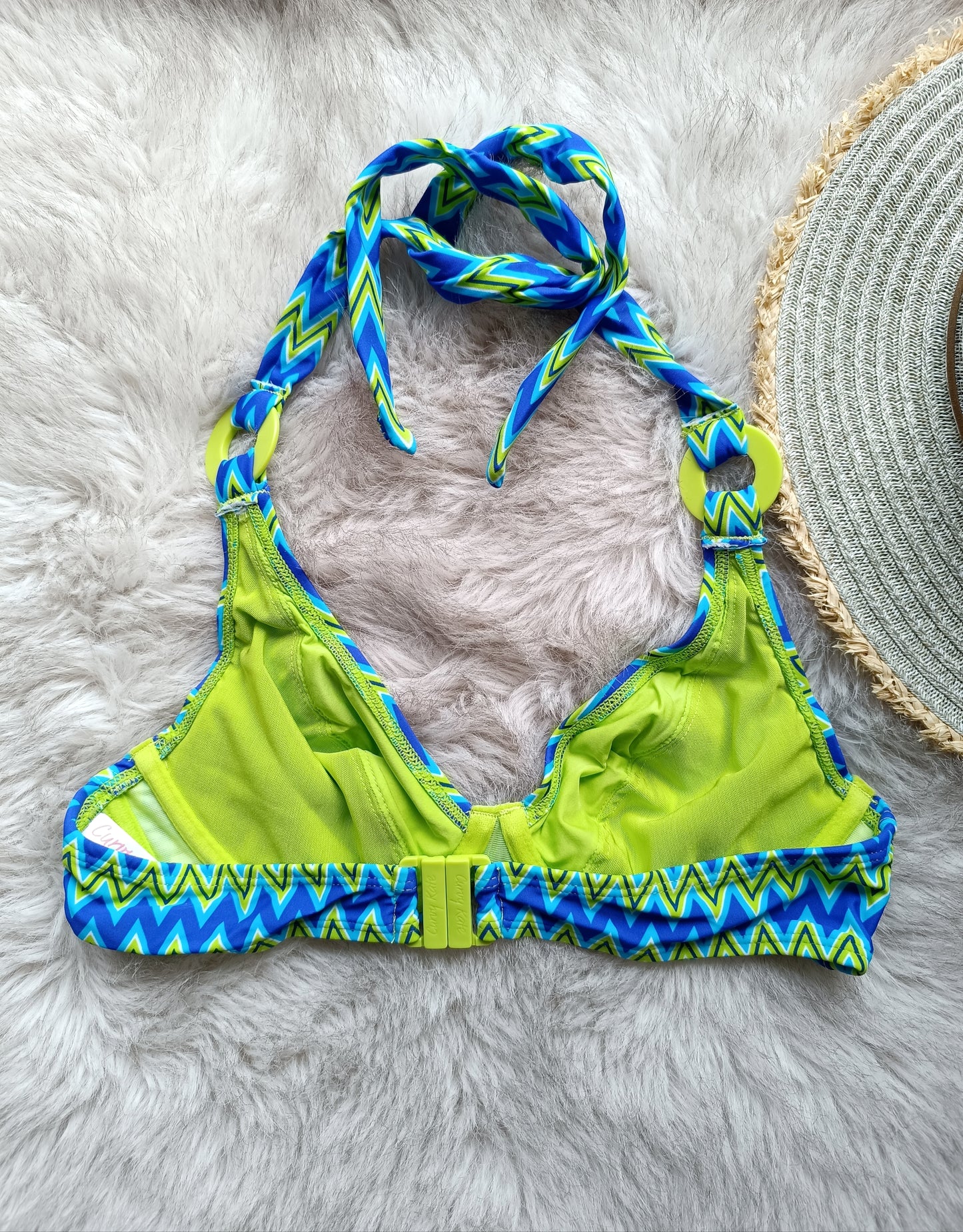 Curvy Kate Women's Shockwave Halter Bikini Top, Electric