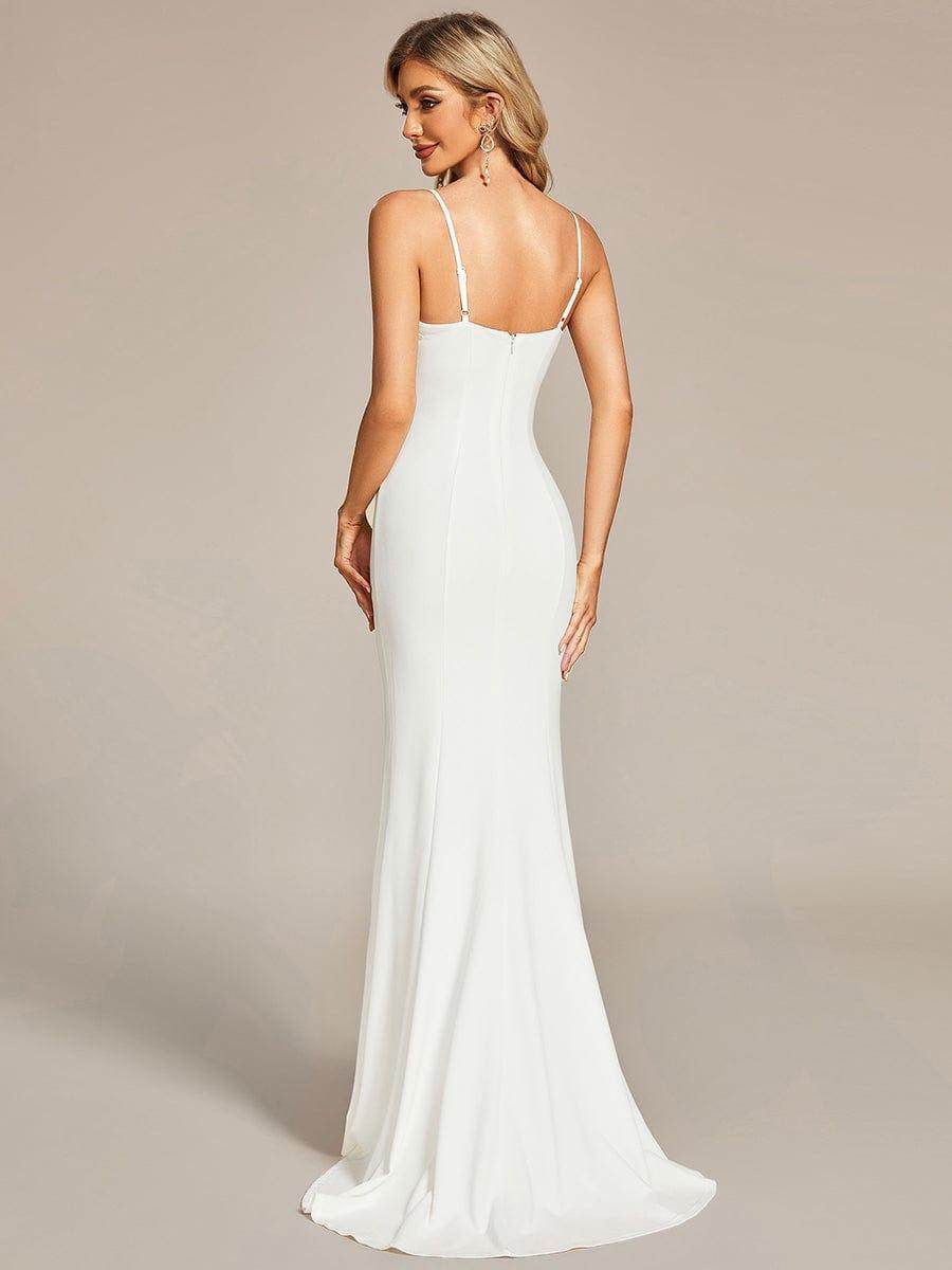 Elegant Lace Applique Mermaid Wedding Dress with Spaghetti Straps - Biamonde
