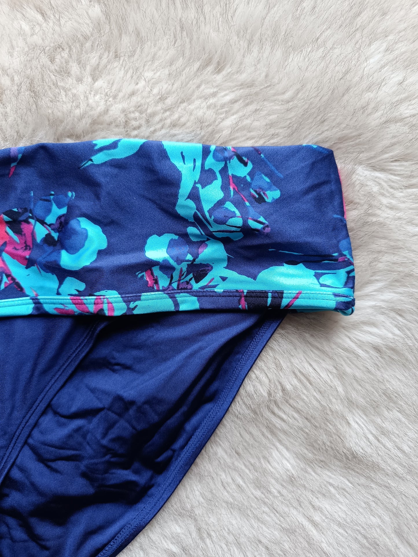 Panache Tallulah Fold Over Bikini Swimsuit Swim Navy Bottom Swimwear