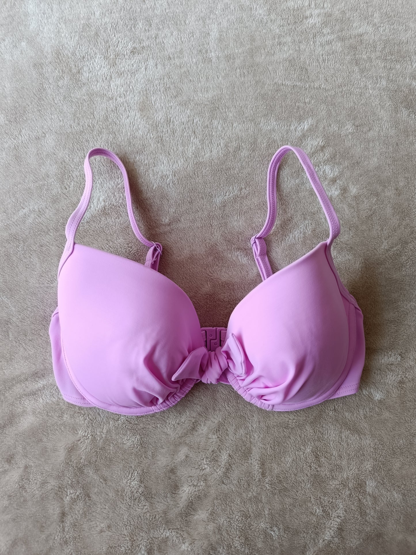 Lepel Bow Underwire Padded Push Up Lilac Bikini Top