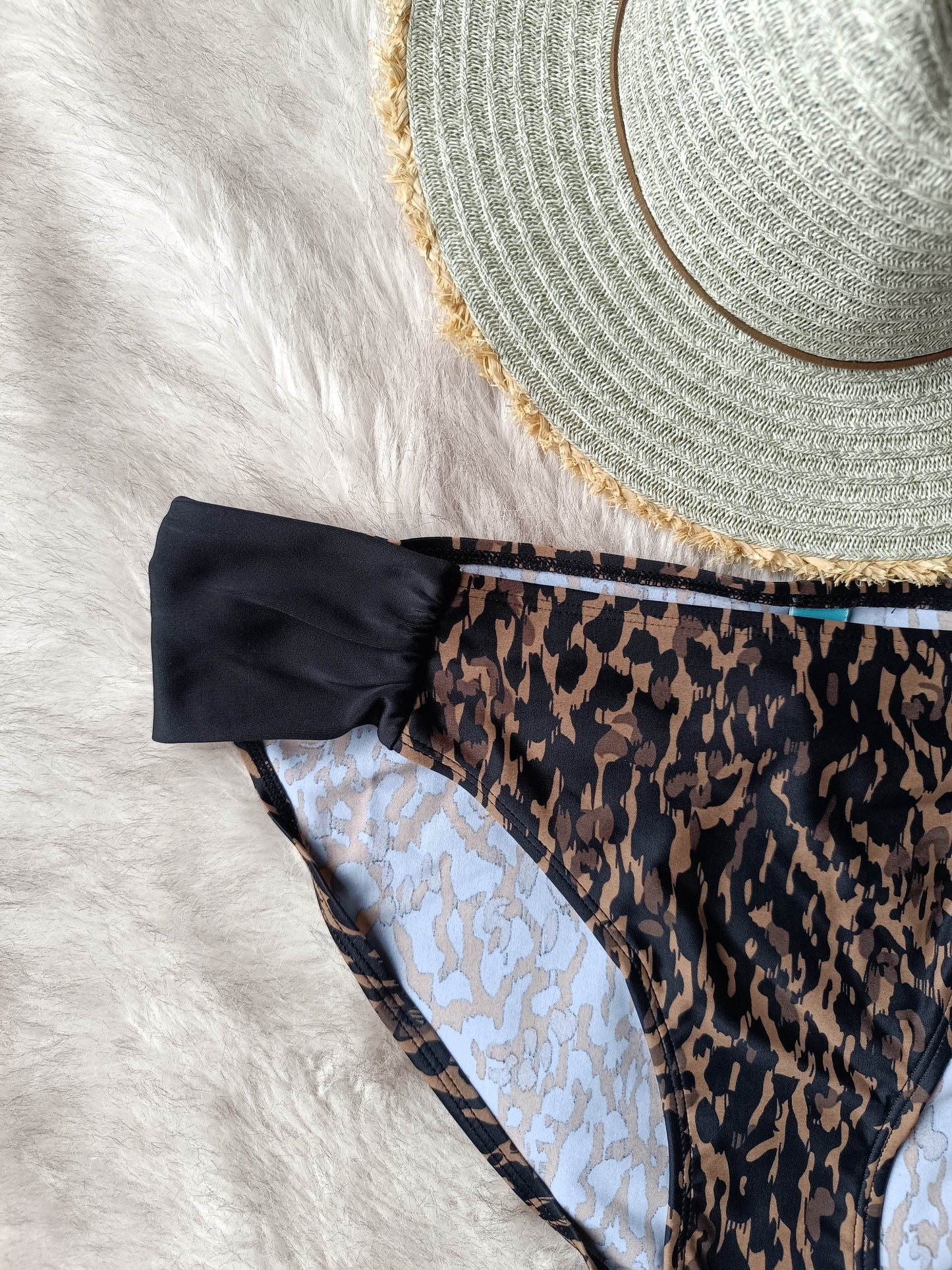 Panache Animal Print Savannah Gathered Bikini Swim Bottom - Biamonde