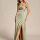 Elegance in Every Step – The Sage Green Satin Bridesmaid Dress - Biamonde