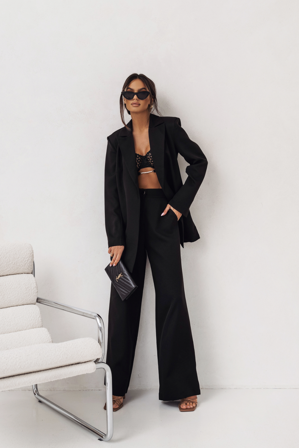 LaBalancia EMMA Women's Two-Piece Blazer & Wide-Leg Trouser Set