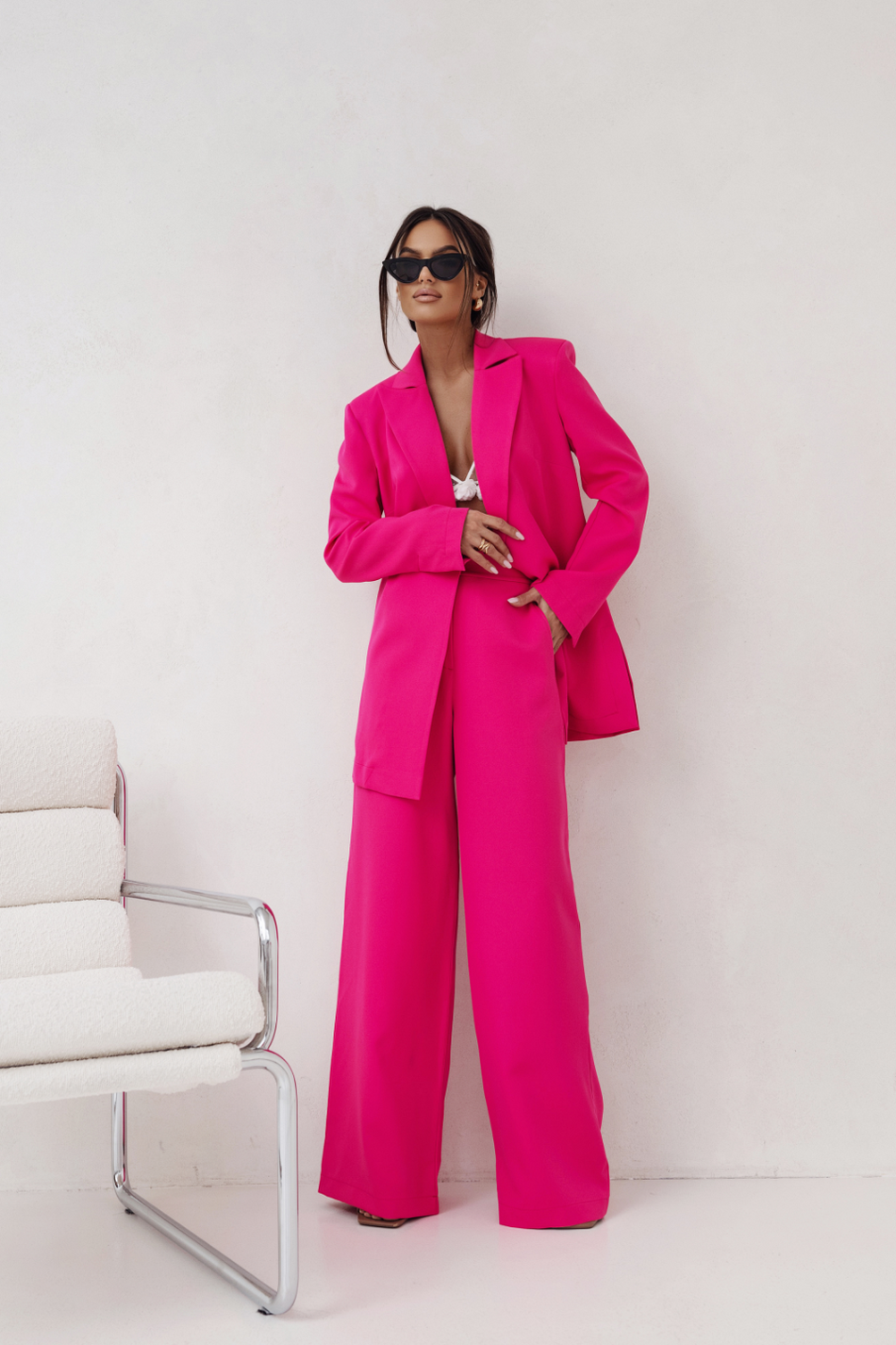 LaBalancia EMMA Women's Two-Piece Blazer & Wide-Leg Trouser Set