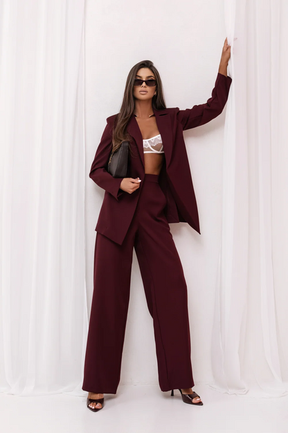 LaBalancia EMMA Women's Two-Piece Blazer & Wide-Leg Trouser Set