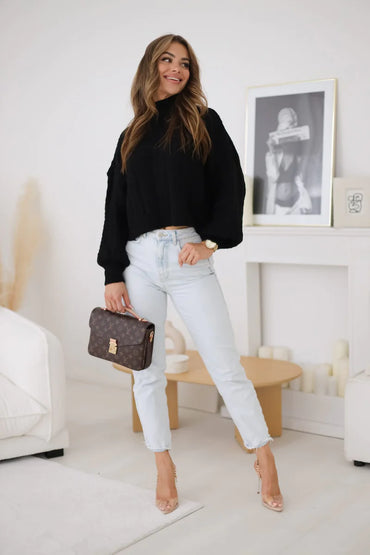 Madison Black Turtleneck Sweater