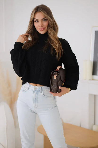 Madison Black Turtleneck Sweater