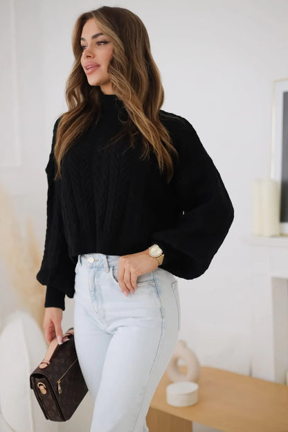 Madison Black Turtleneck Sweater
