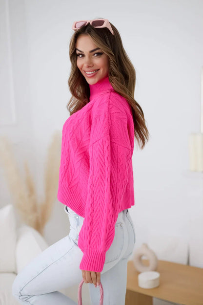 Madison Pink Turtleneck Sweater