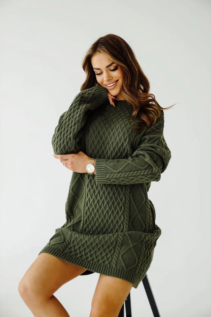 Joanna Khaki Sweater Tunic