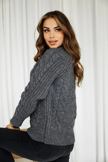 Ewa Gray Braided Sweater
