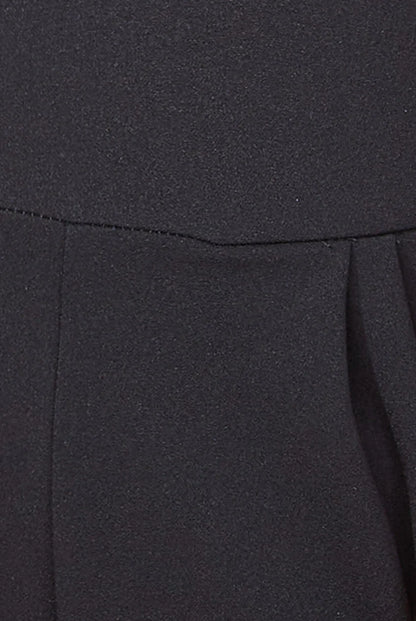 Black one-shoulder scuba jumpsuit, sleek and modern formalwear for any occasion