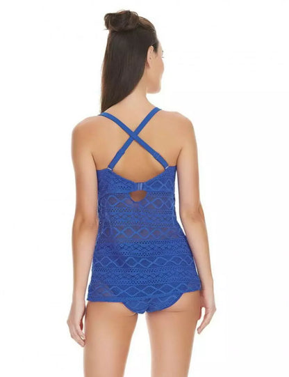 Freya women's Sundance underwire padded tankini top in cobalt blue, stylish and supportive swimwear