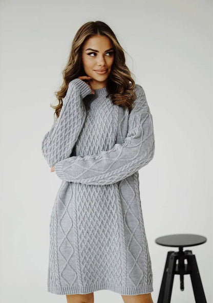 Joanna grey sweater tunic, chic and comfortable knitwear for women