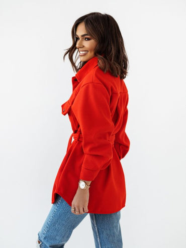 Red shirt jacket, casual lightweight outer layer for everyday wear
