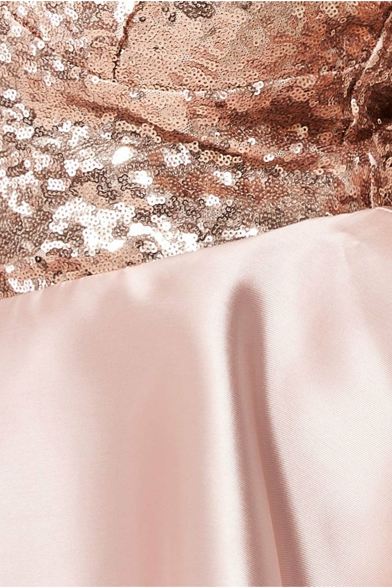 Sequin Bodice Satin Skater Champagne Midi Dress – Elegant Sleeveless Evening Dress