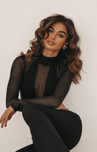 Nadia Mesh Black Blouse