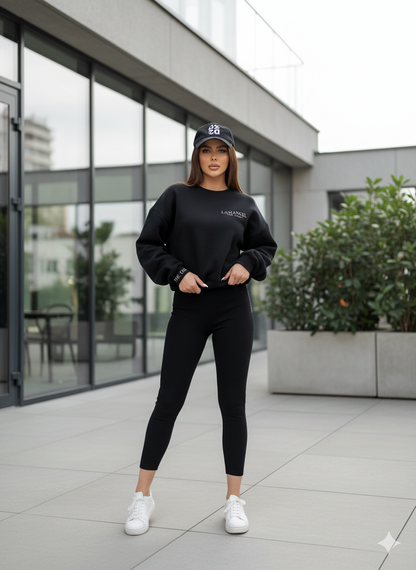 Issamatch Black Tracksuit – Sleek & Versatile Two-Piece Athletic Set - Biamonde