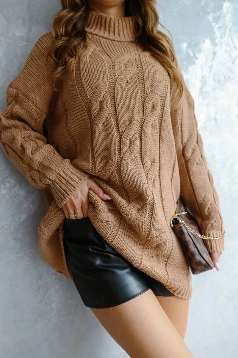 Samanta caramel sweater, cozy and stylish knitwear essential for everyday wear